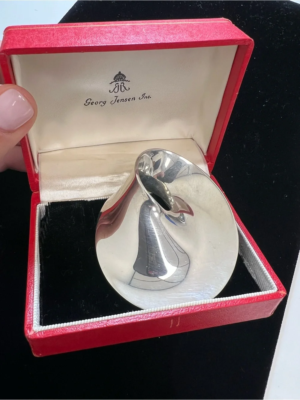 Georg Jensen Large Sterling Silver “MOBIUS” Brooch Pin Denmark